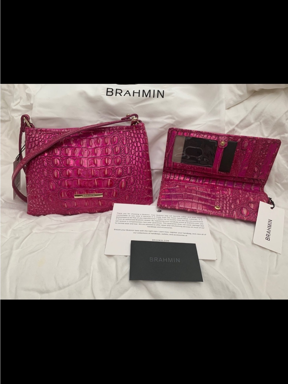 NWT Brahmin Potion (Hot Pink) Lorelei and Matching Potion Ady Wallet - Picture 1 of 14